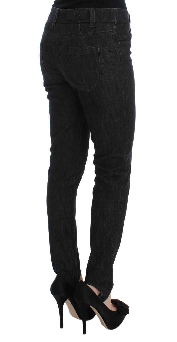 Jeans slim en denim de coton bleu Ermanno Scervino