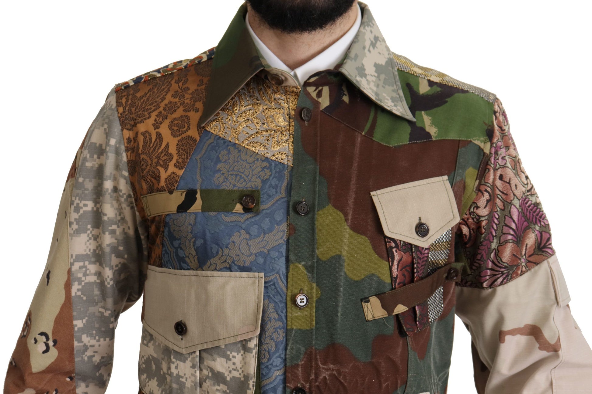 Chemise Patchwork Multicolore Boutonnée Dolce & Gabbana