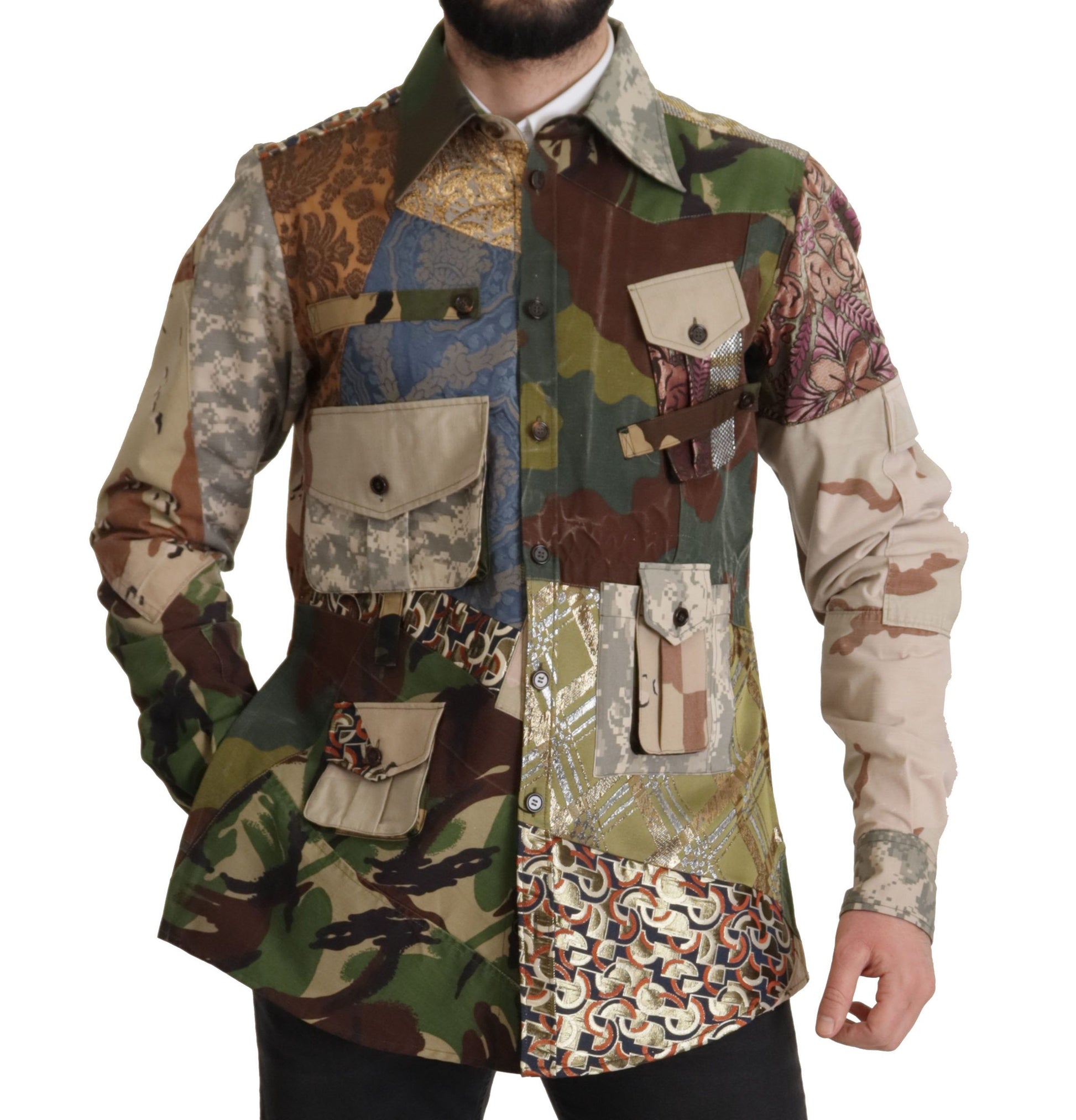 Chemise Patchwork Multicolore Boutonnée Dolce & Gabbana