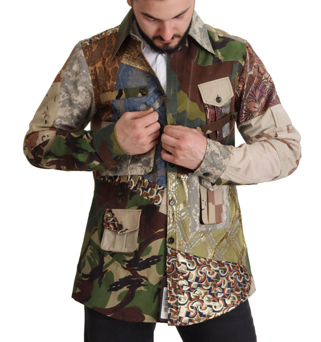 Chemise Patchwork Multicolore Boutonnée Dolce & Gabbana