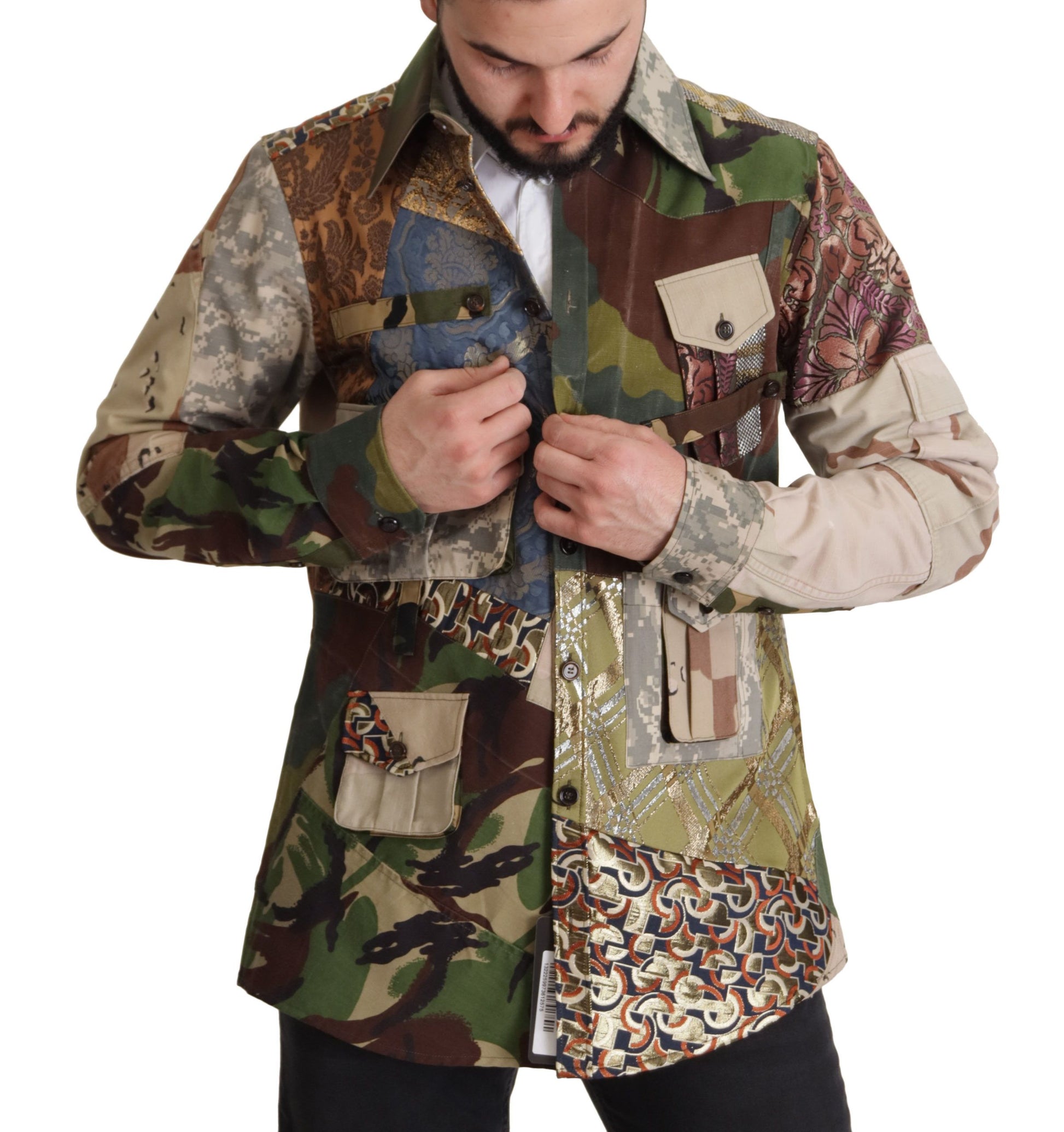 Chemise Patchwork Multicolore Boutonnée Dolce & Gabbana