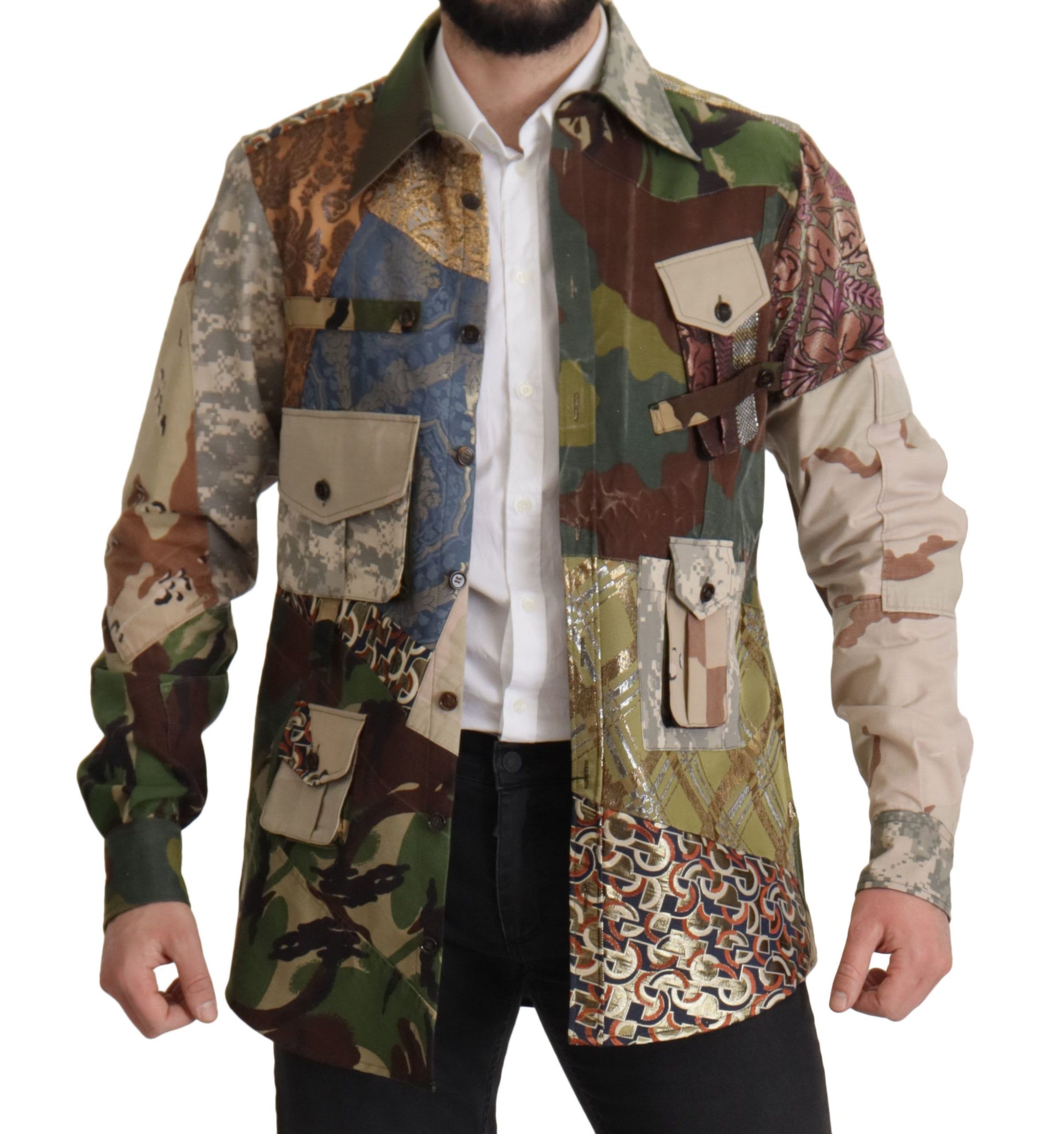 Chemise Patchwork Multicolore Boutonnée Dolce & Gabbana