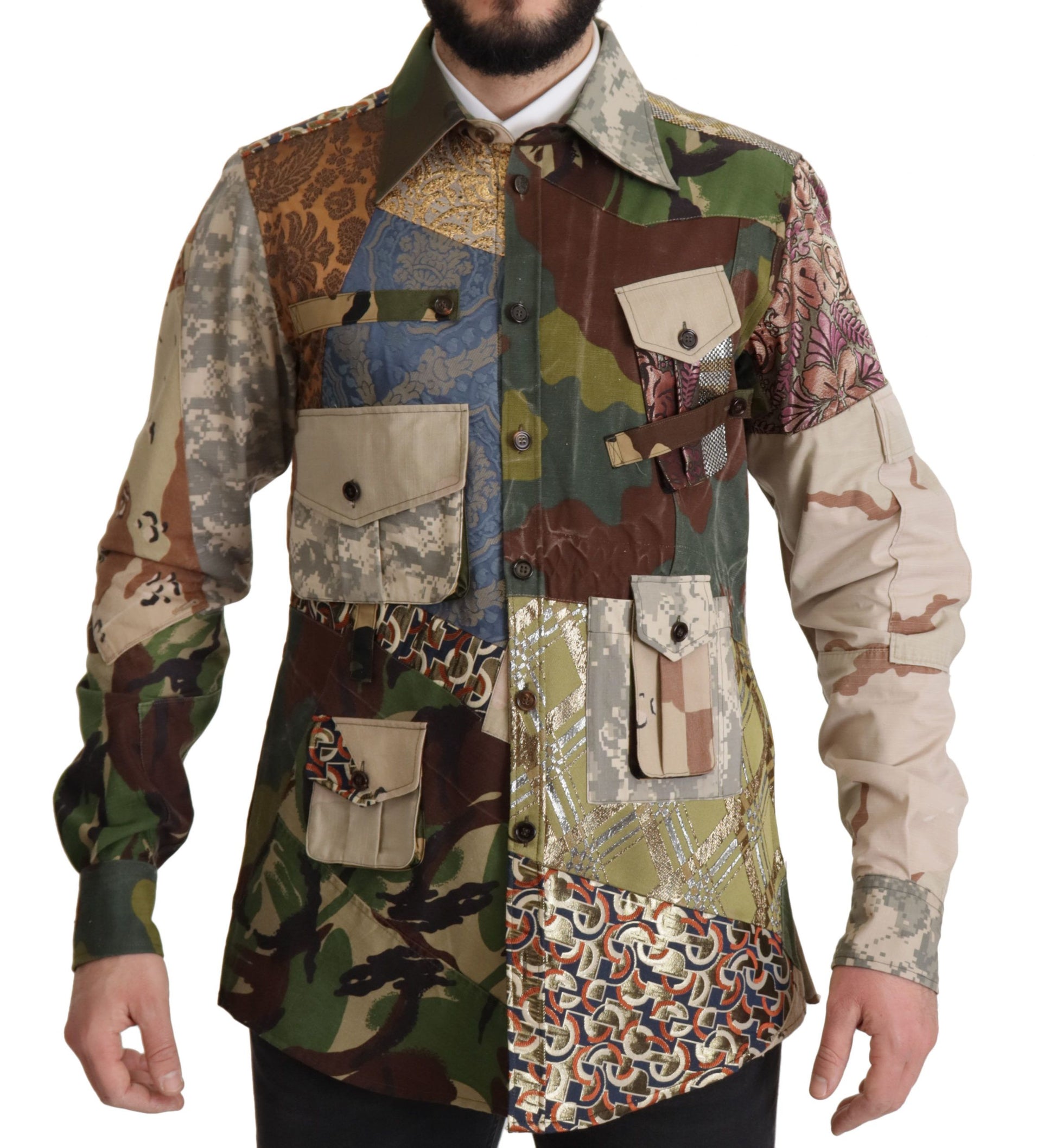 Chemise Patchwork Multicolore Boutonnée Dolce & Gabbana