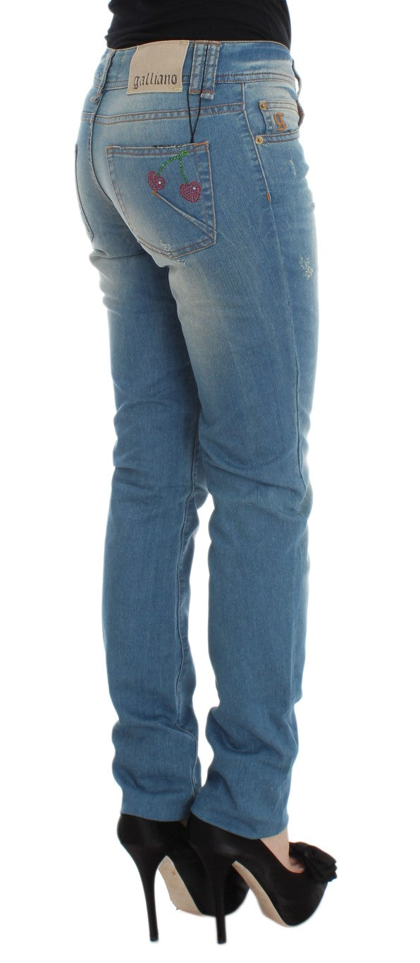 John Galliano Blue Slim Fit Jeans for Women side view