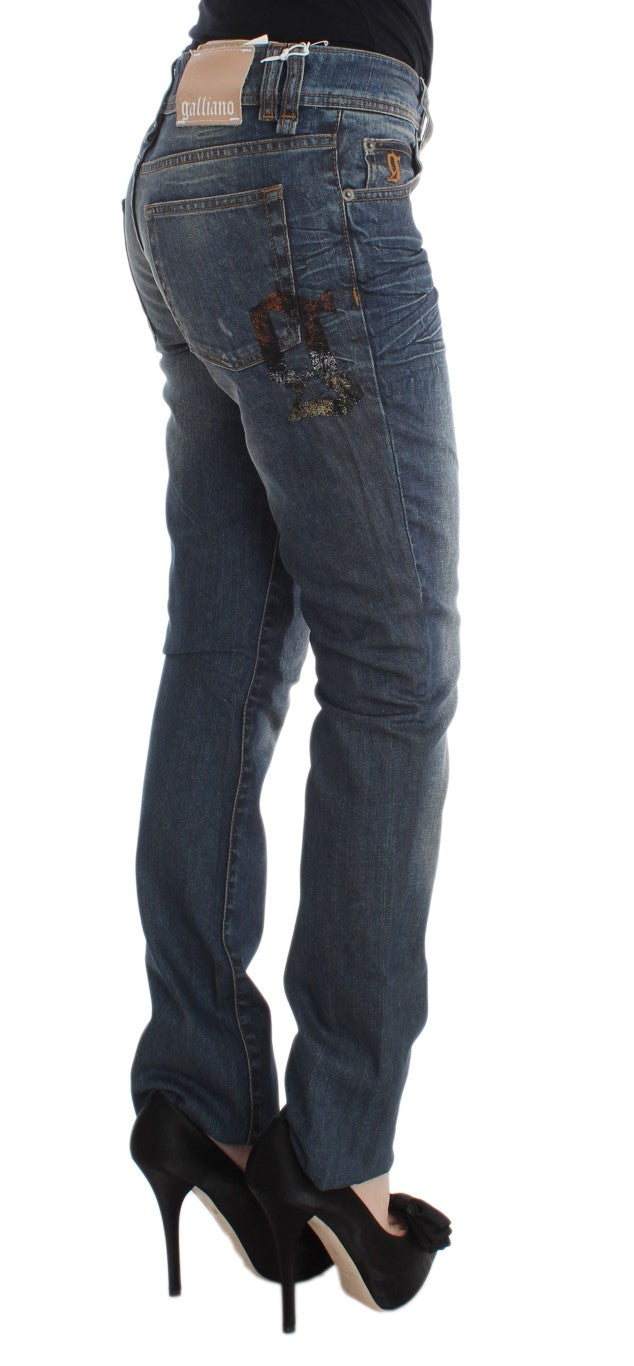John Galliano Blue Slim Fit Jeans for Women side view