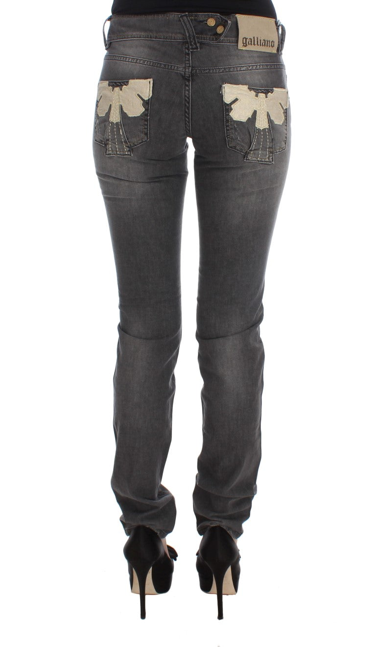 John Galliano Grey Slim Fit Jeans for Women detail view