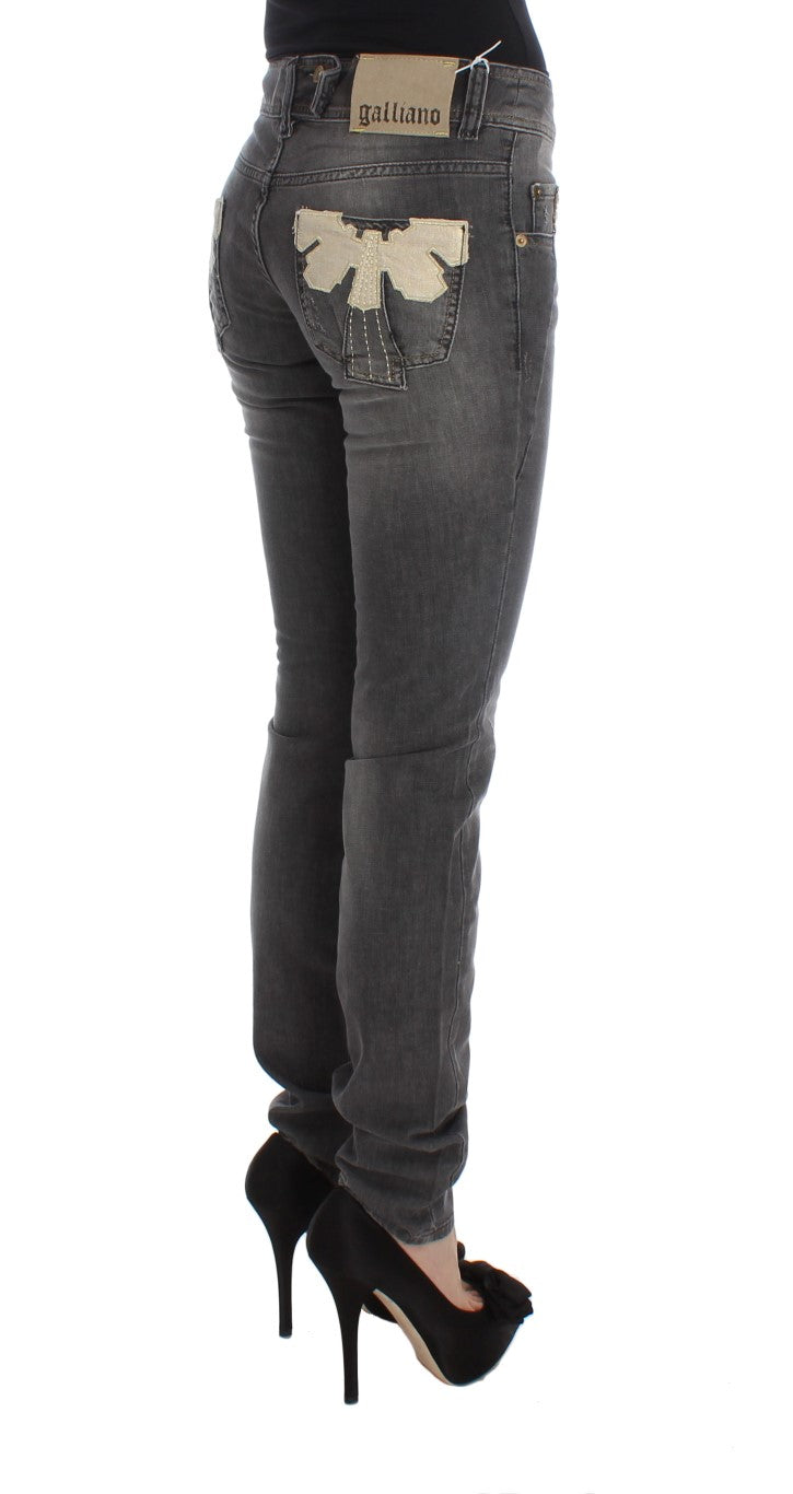 John Galliano Grey Slim Fit Jeans for Women side view