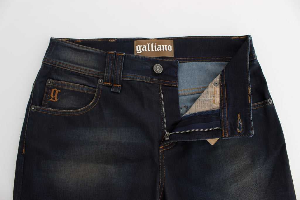 Jeans Boyfriend John Galliano en mélange de coton délavé bleu