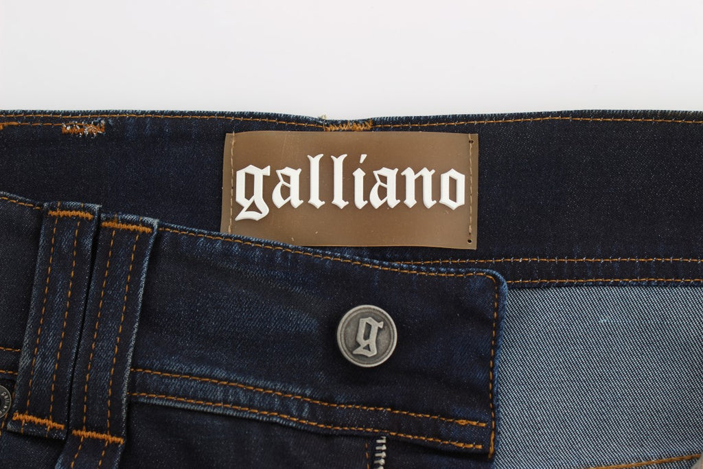 Jeans Boyfriend John Galliano en mélange de coton délavé bleu