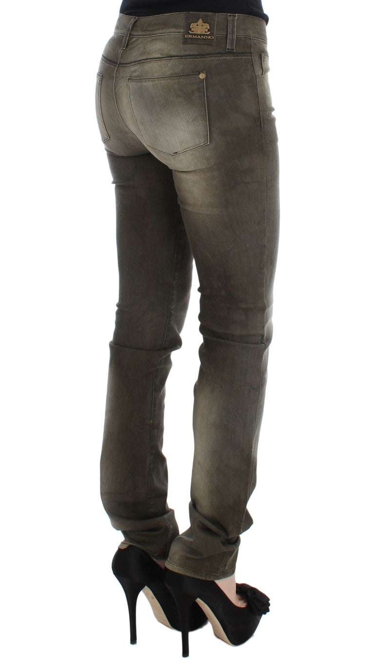 Ermanno Scervino Grey Slim Fit Jeans for Women side view