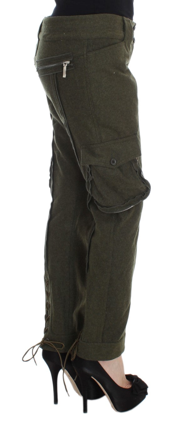 Ermanno Scervino Green Cargo Pants for Women side view