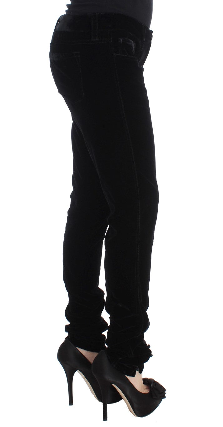 Ermanno Scervino Black Skinny Pants for Women side view
