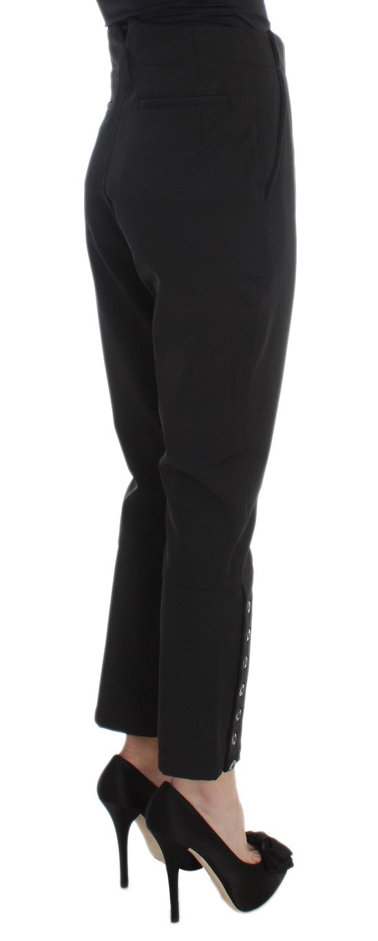 Ermanno Scervino Black Cropped Pants for Women side view