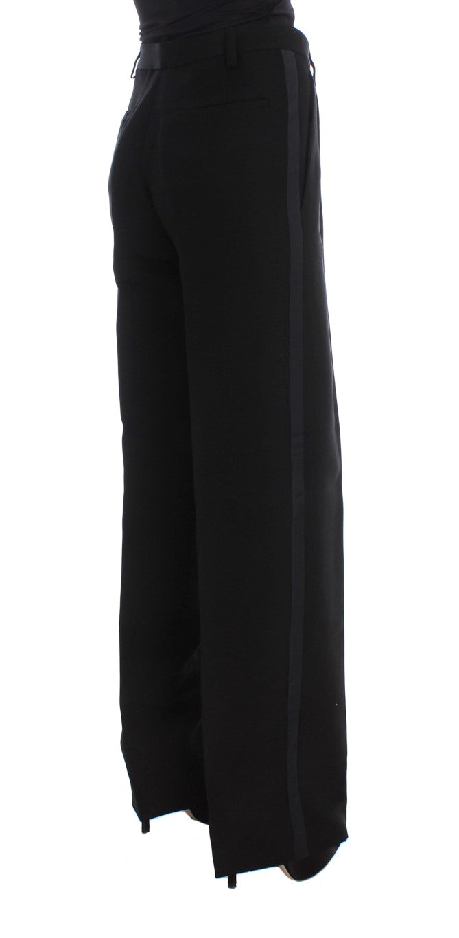 Ermanno Scervino Black Flared Pants for Women side view