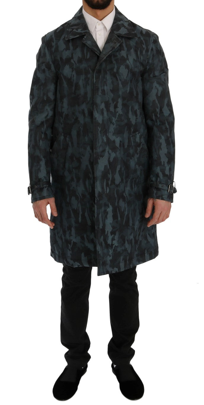 Dolce & Gabbana Blue Trench Coats for Men