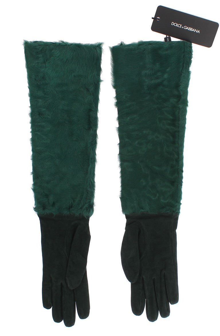 Dolce & Gabbana Green Gloves for Women side view
