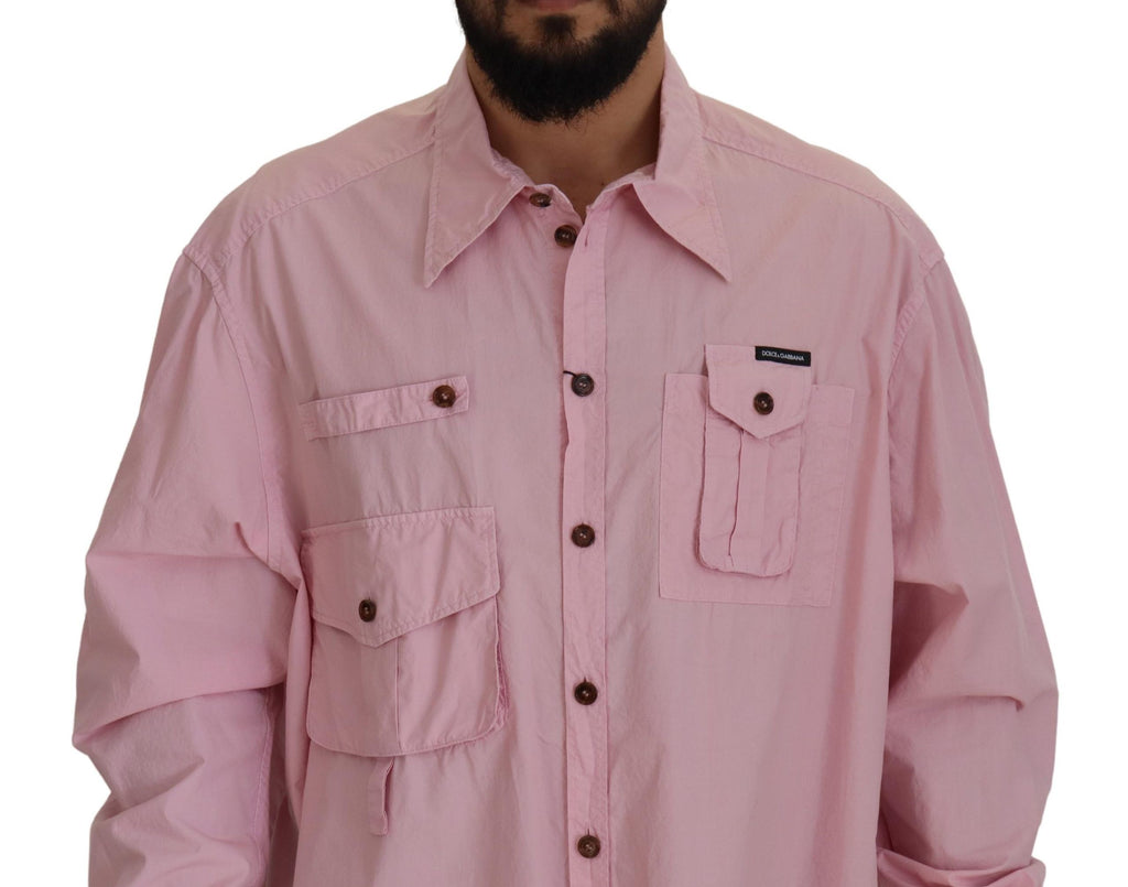 Dolce & Gabbana Pink Dress Shirt for Men side view