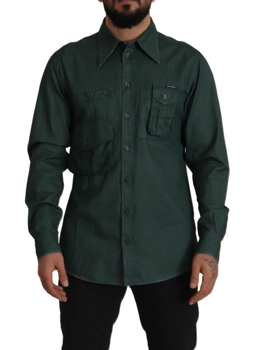 Dolce & Gabbana Green Dress Shirt for Men