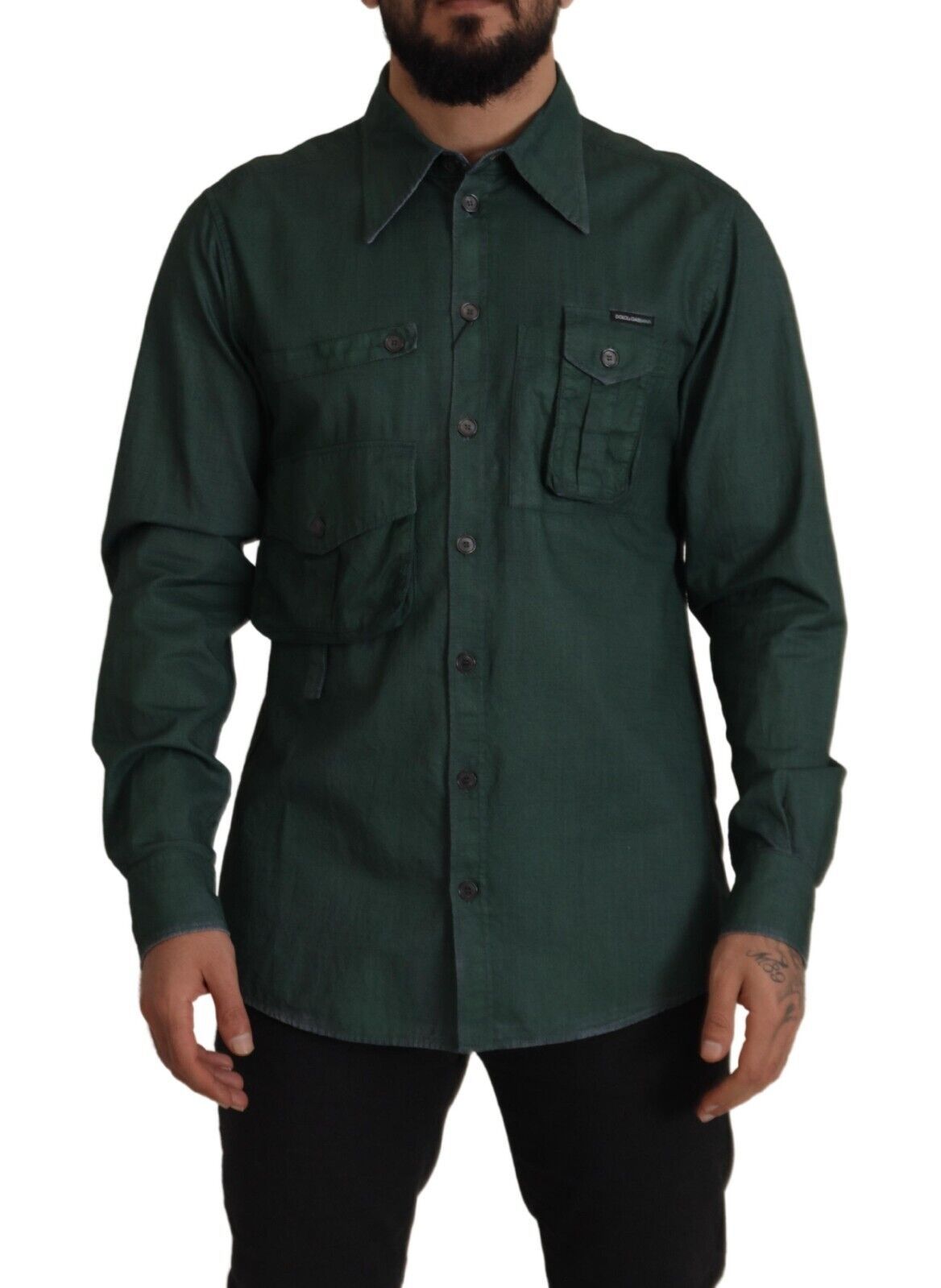 Dolce & Gabbana Green Dress Shirt for Men