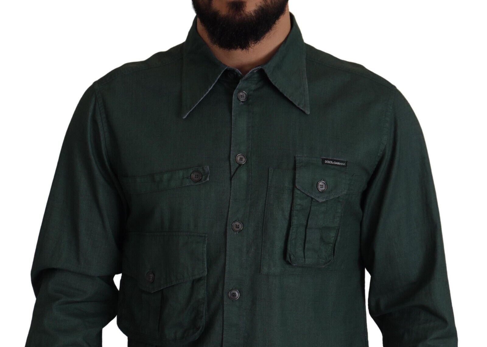 Dolce & Gabbana Green Dress Shirt for Men side view