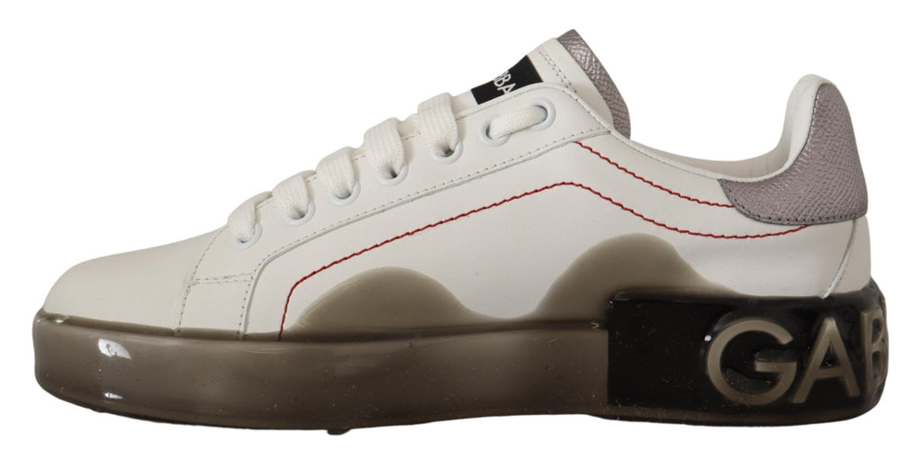 Dolce & Gabbana White Low Top Sneakers for Women side view