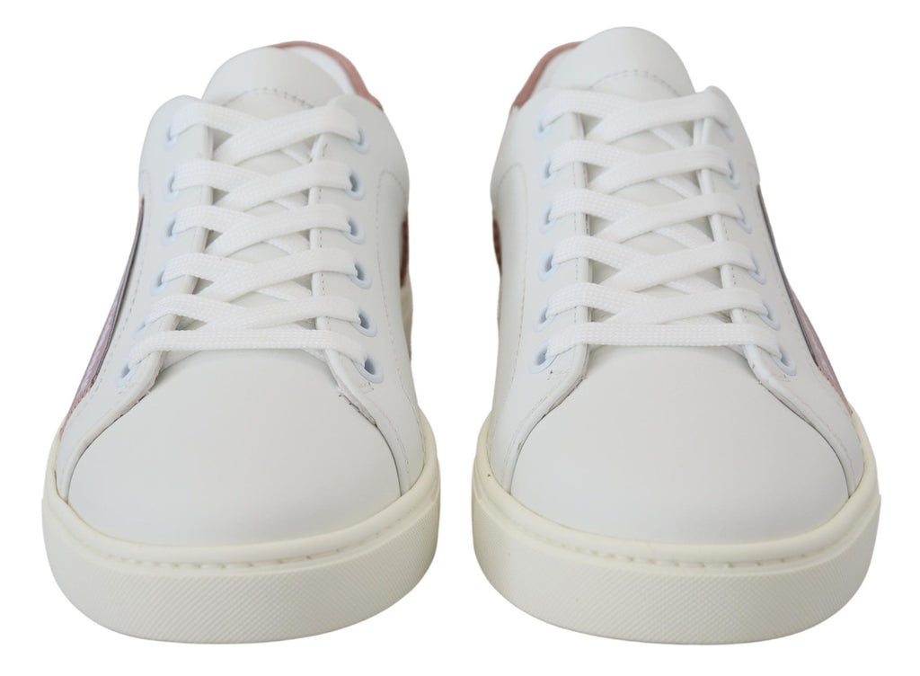 Dolce & Gabbana White Low Top Sneakers for Women side view