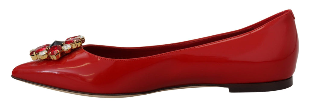 Dolce & Gabbana Red Ballet Flats for Women side view