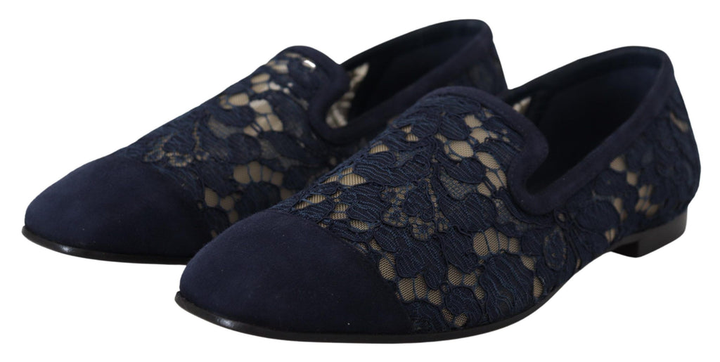 Dolce & Gabbana Blue Slip On Loafers for Women alternate view