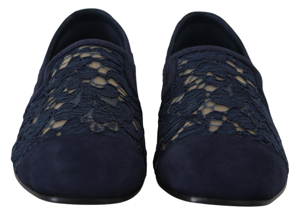 Dolce & Gabbana Blue Slip On Loafers for Women additional view