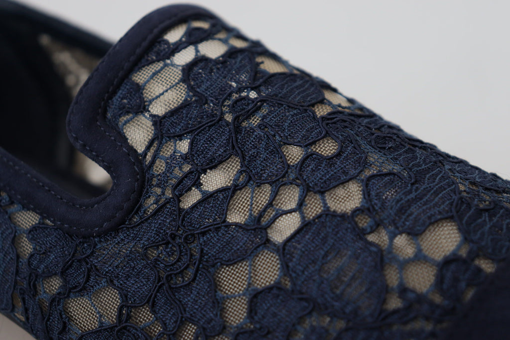 Dolce & Gabbana Blue Slip On Loafers for Women additional view