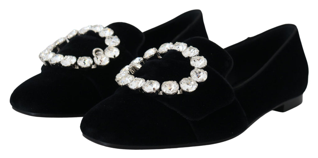 Dolce & Gabbana Black Slip On Loafers for Women additional view