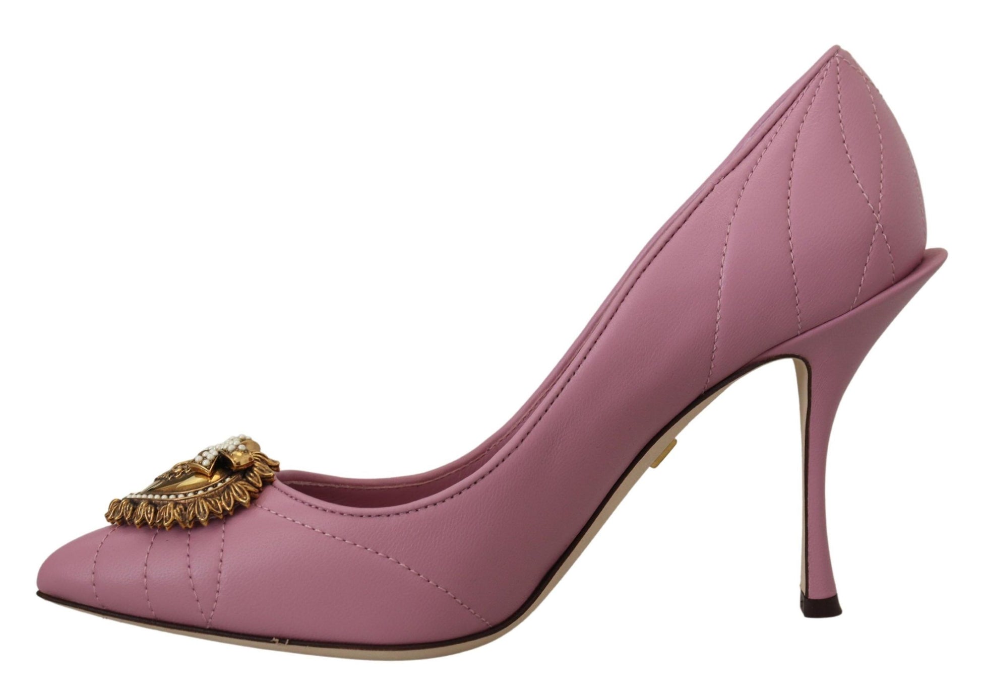 Chaussures à talons Dolce & Gabbana en cuir rose en forme de cœur DEVOTION