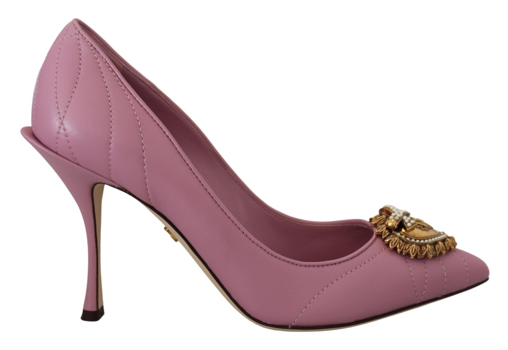 Chaussures à talons Dolce & Gabbana en cuir rose en forme de cœur DEVOTION