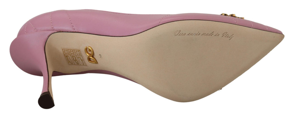 Chaussures à talons Dolce & Gabbana en cuir rose en forme de cœur DEVOTION