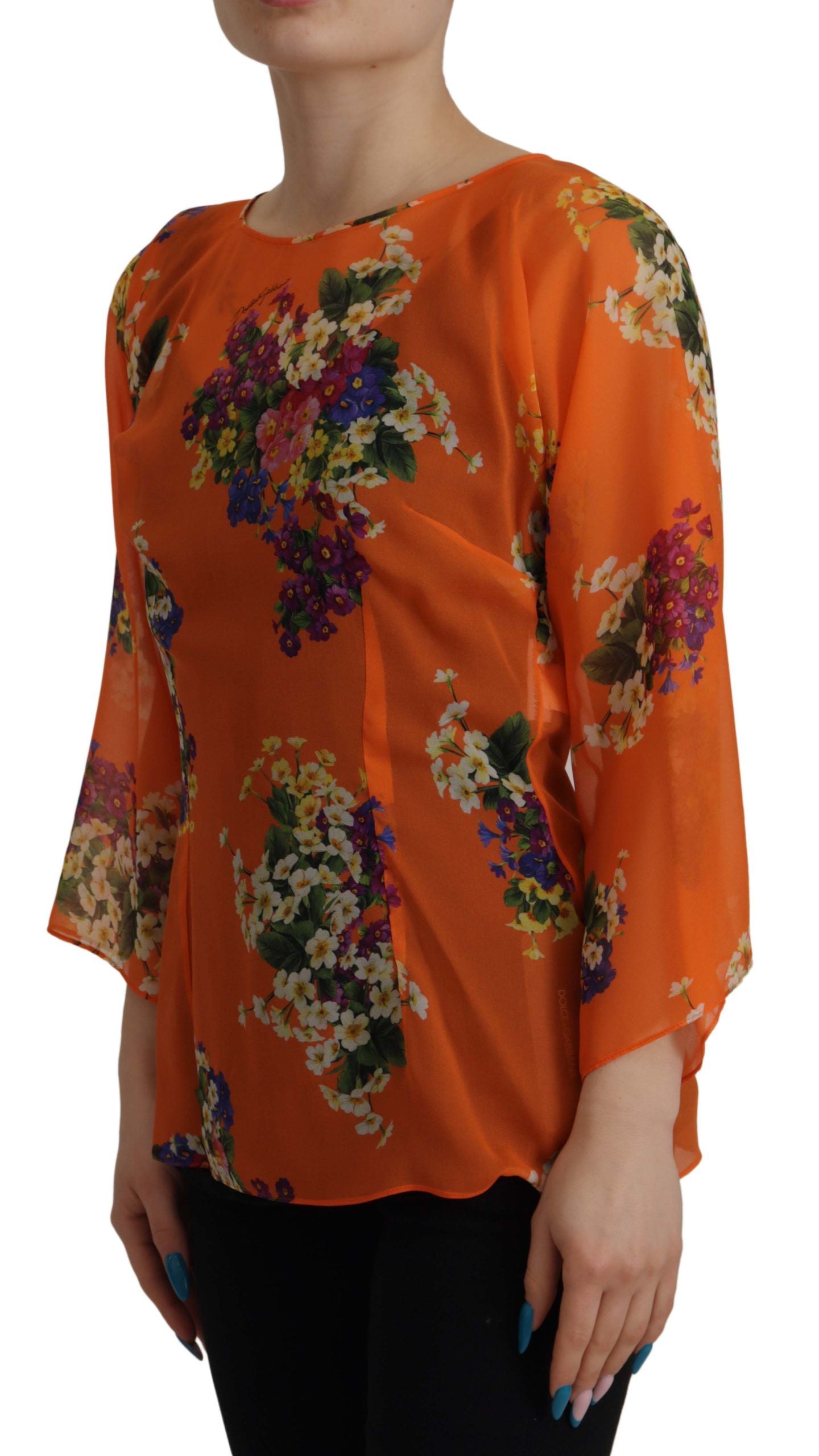 Dolce & Gabbana Orange Long Sleeve T-Shirt for Women side view
