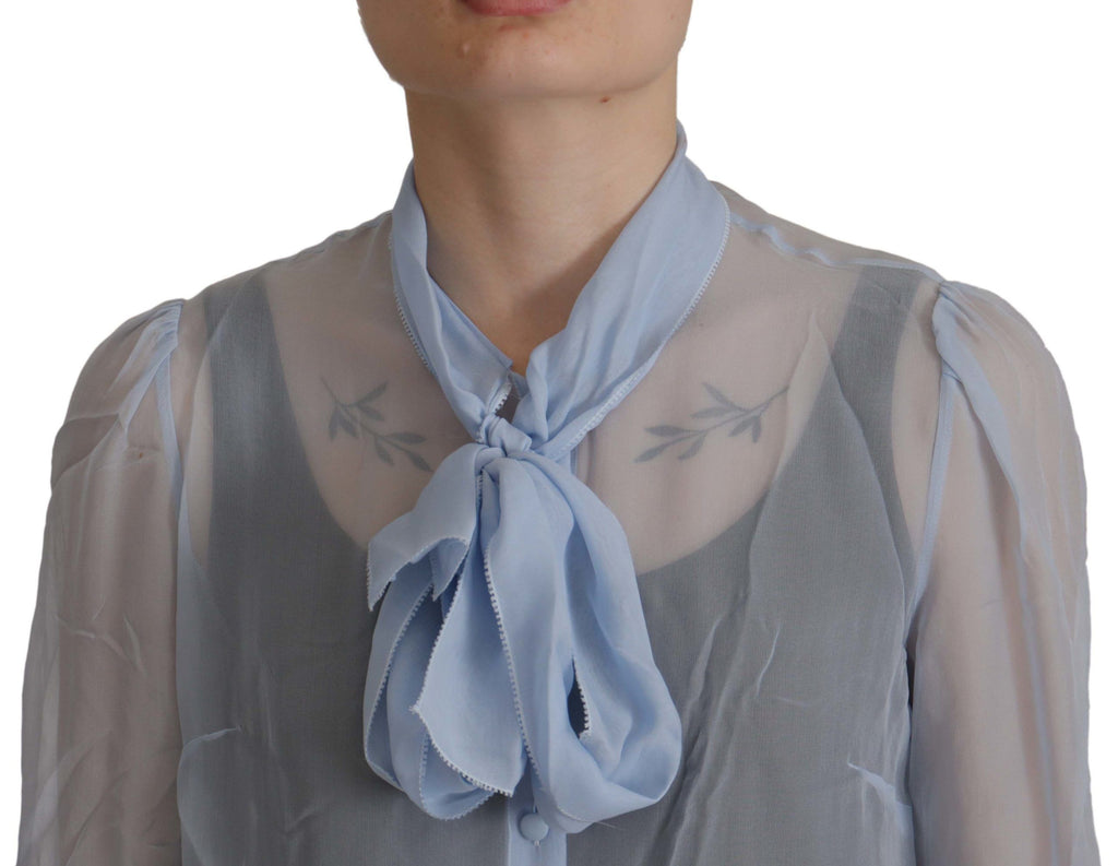 Dolce & Gabbana Blue Long Sleeve T-Shirt for Women detail view