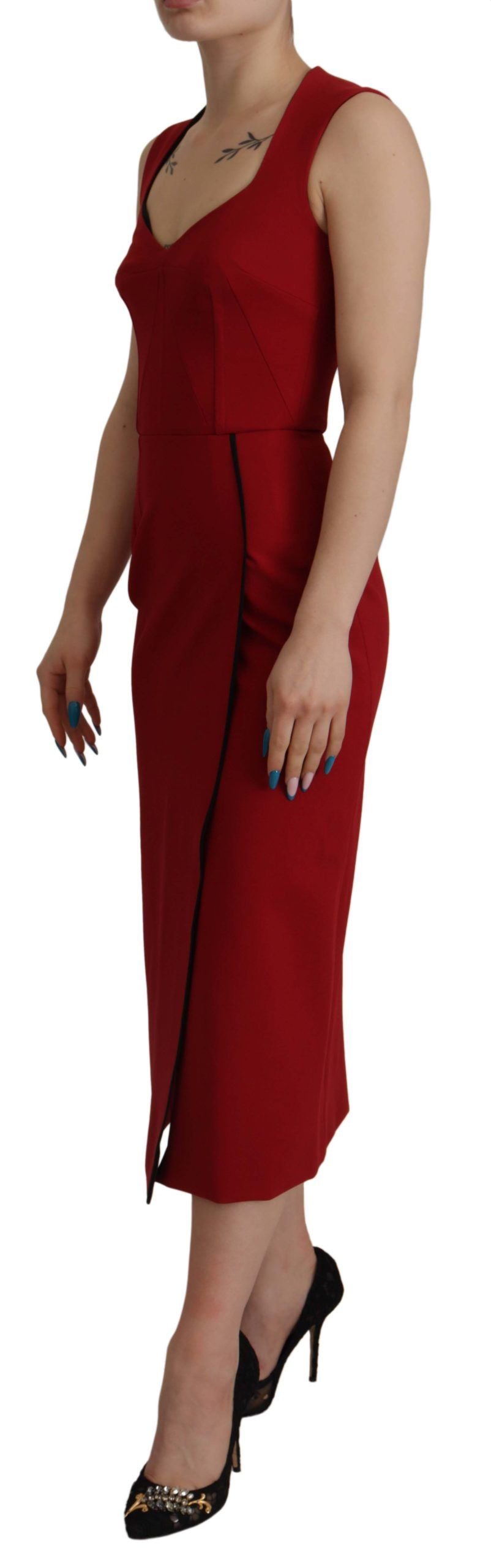 Dolce & Gabbana Red Midi Dress for Women side view