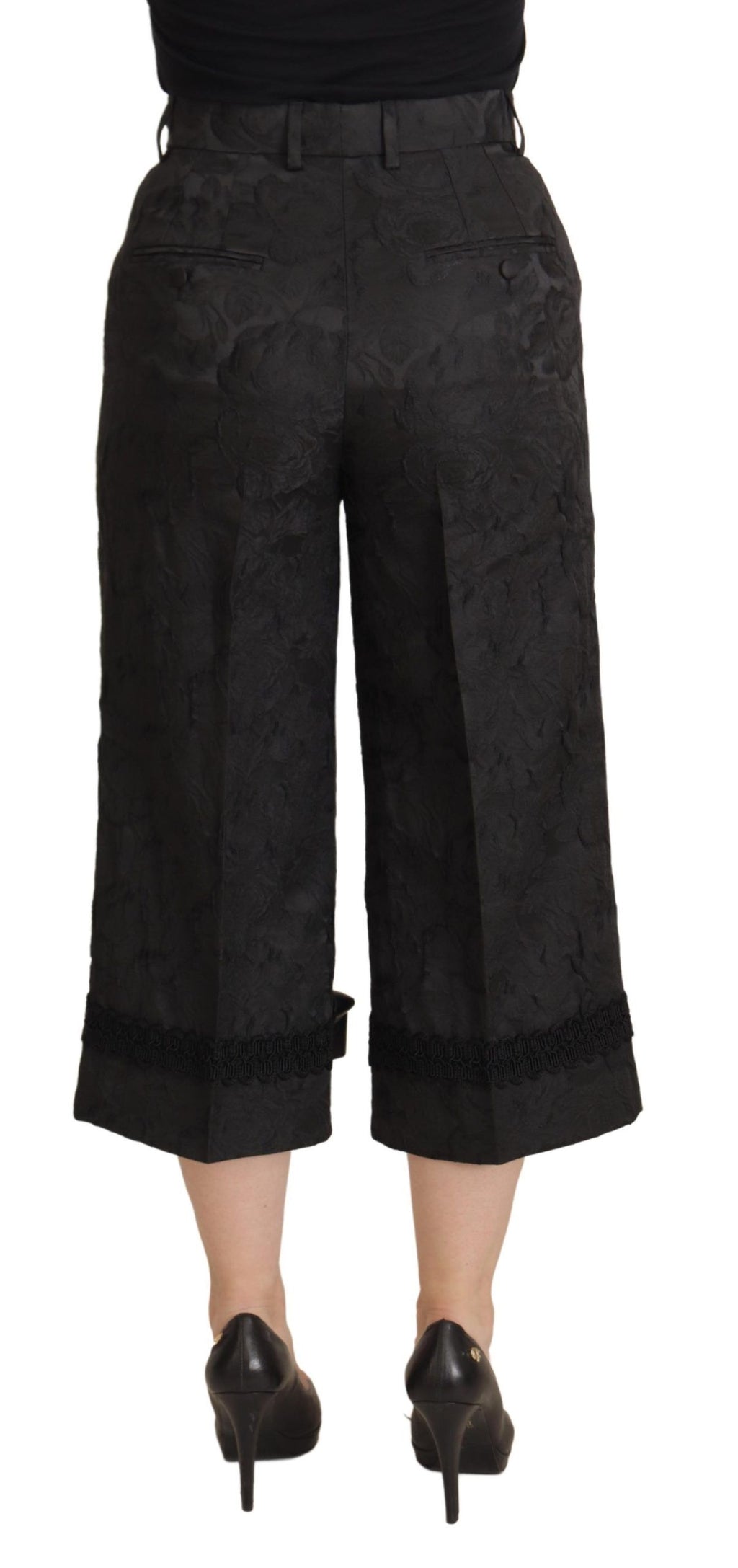 Dolce & Gabbana Black Cropped Pants for Women detail view