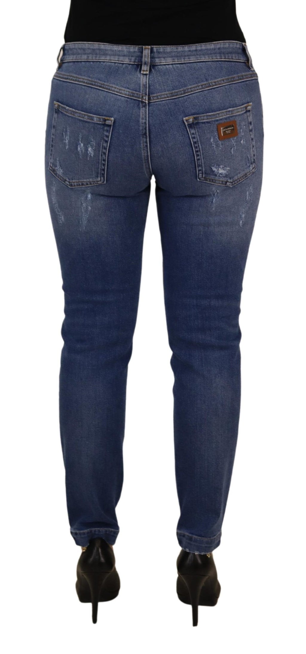 Dolce & Gabbana Blue Skinny Jeans for Women detail view