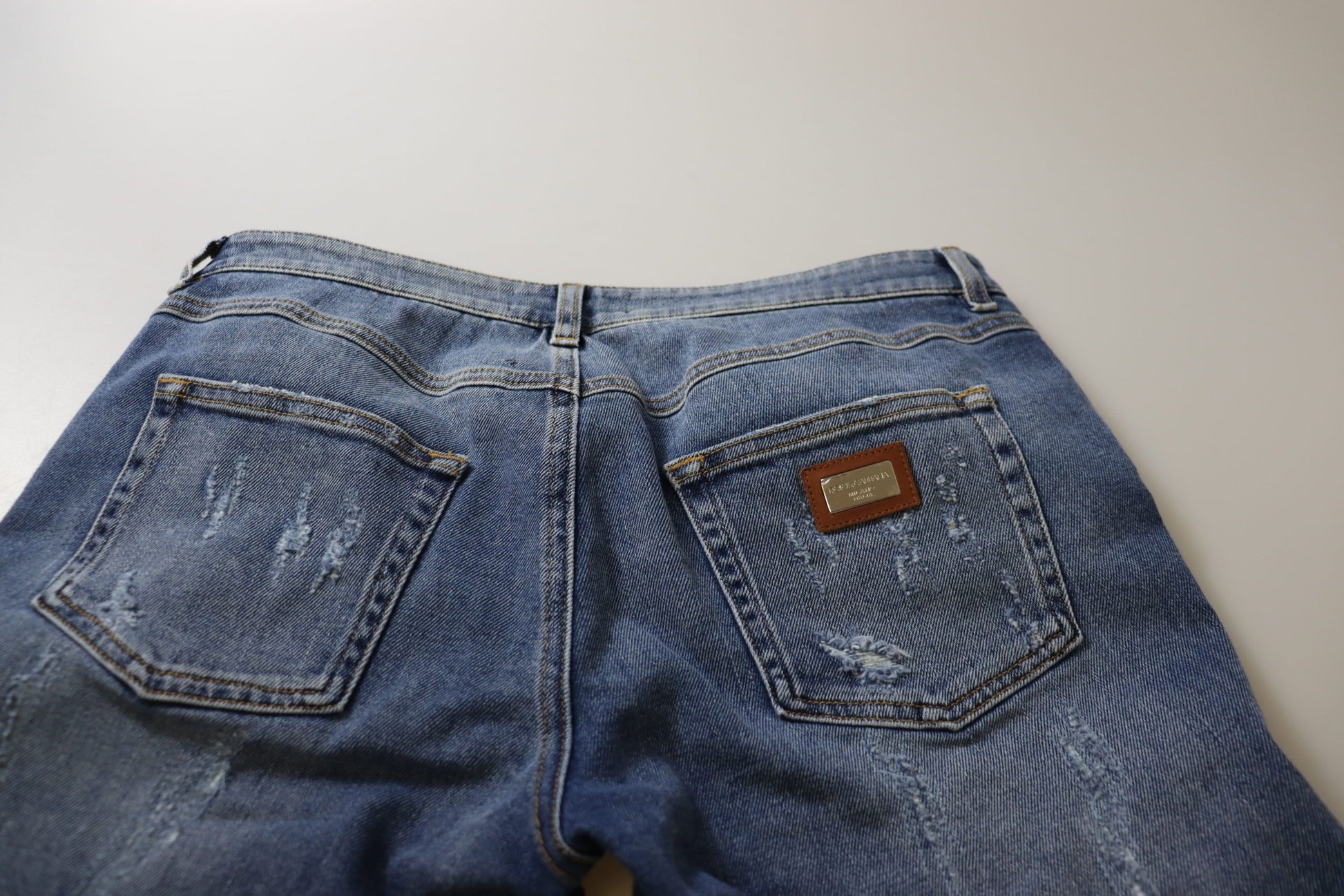 Dolce & Gabbana Blue Skinny Jeans for Women side view