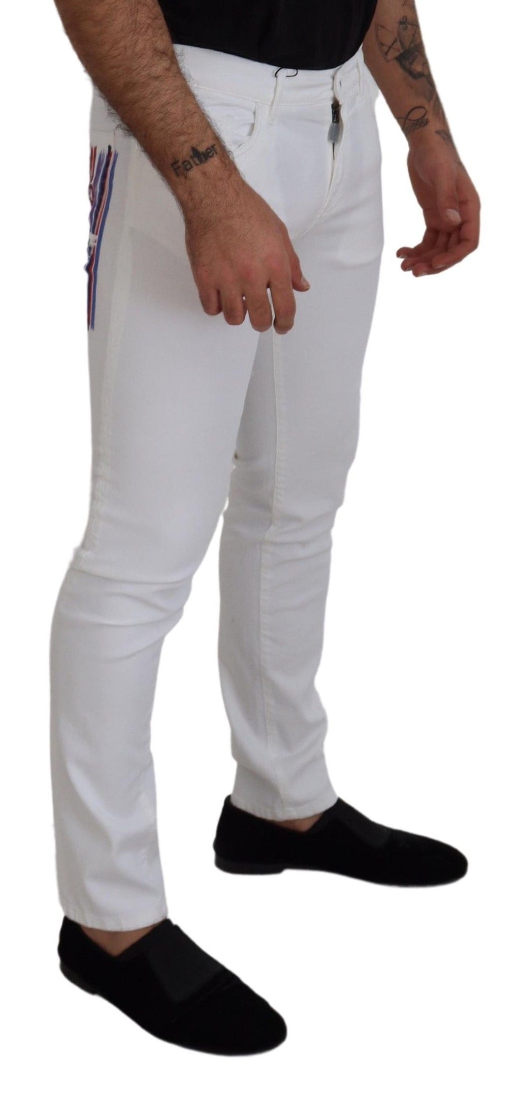 Dolce & Gabbana White Skinny Jeans for Men detail view
