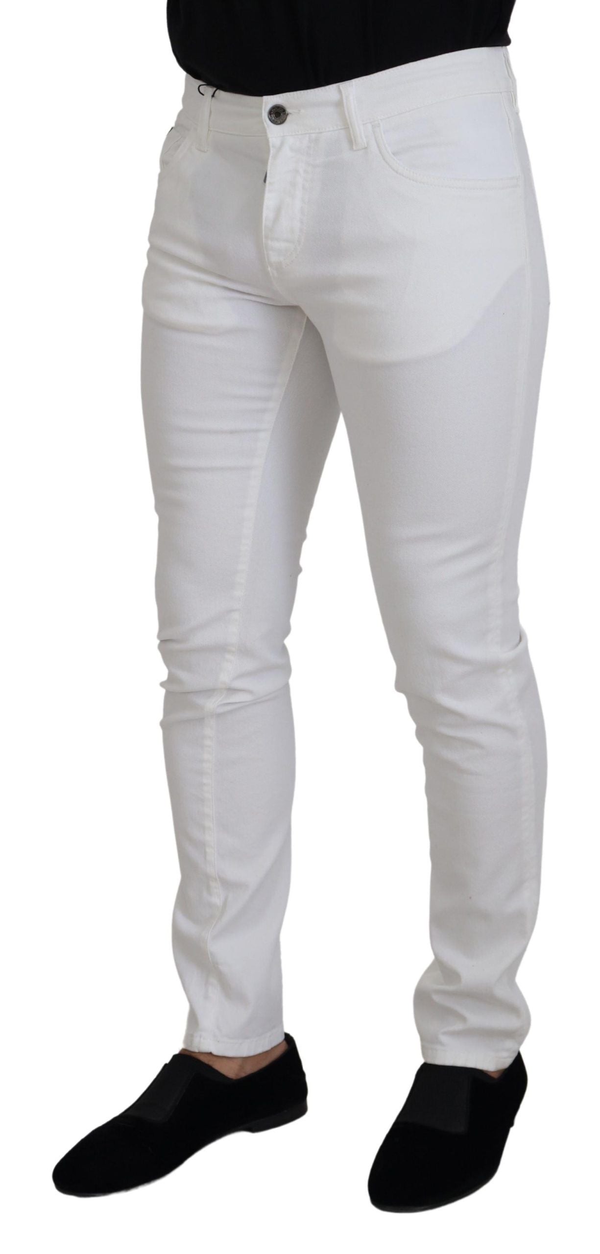 Dolce & Gabbana White Skinny Jeans for Men side view