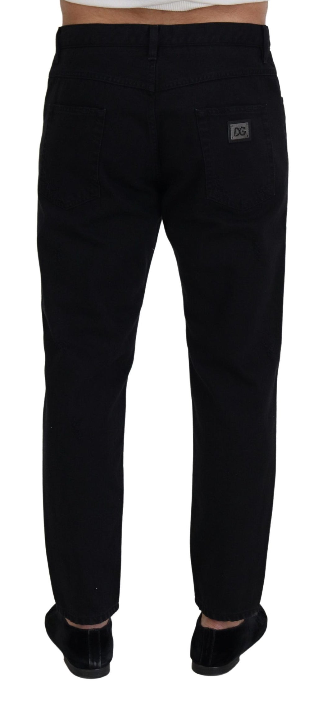 Dolce & Gabbana Black Relaxed Fit Jeans for Men detail view