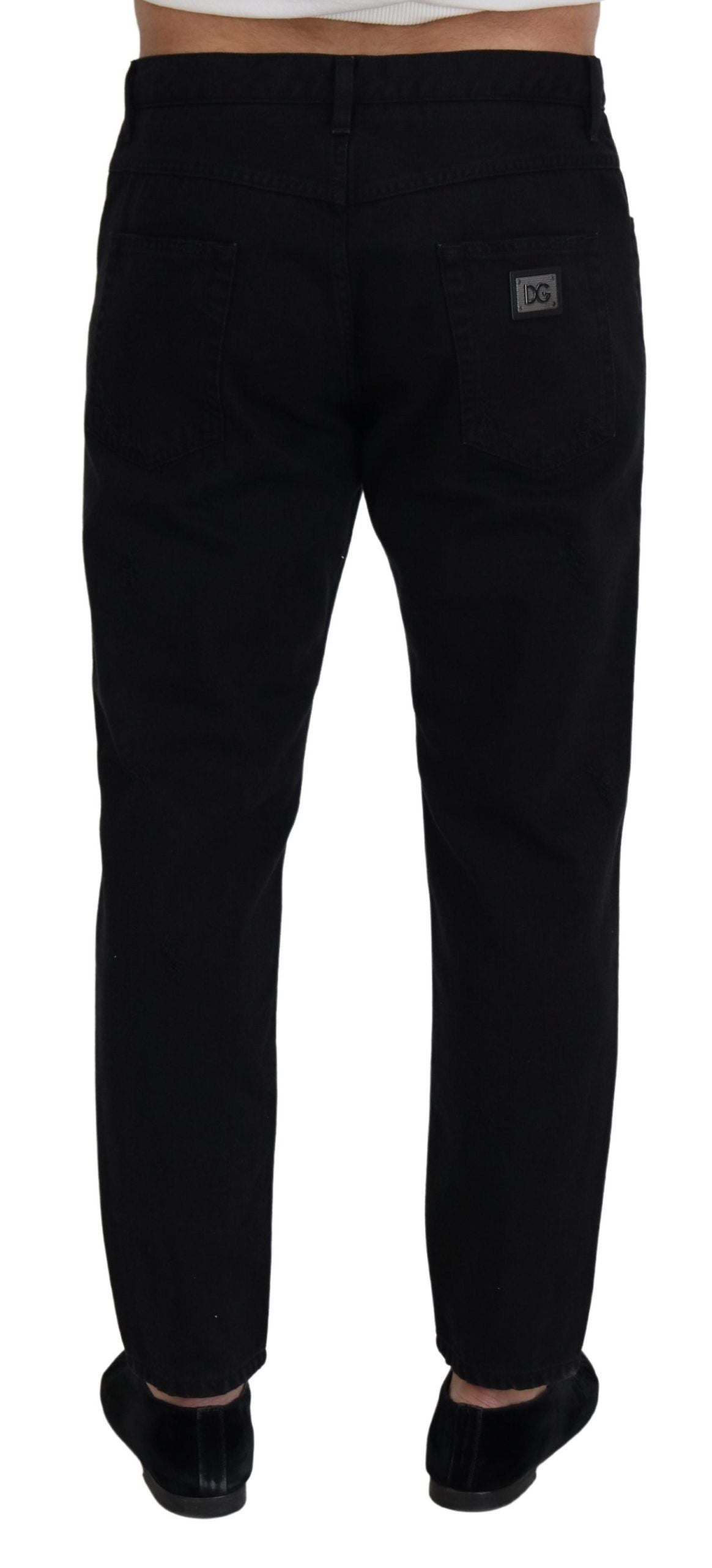 Dolce & Gabbana Black Relaxed Fit Jeans for Men detail view