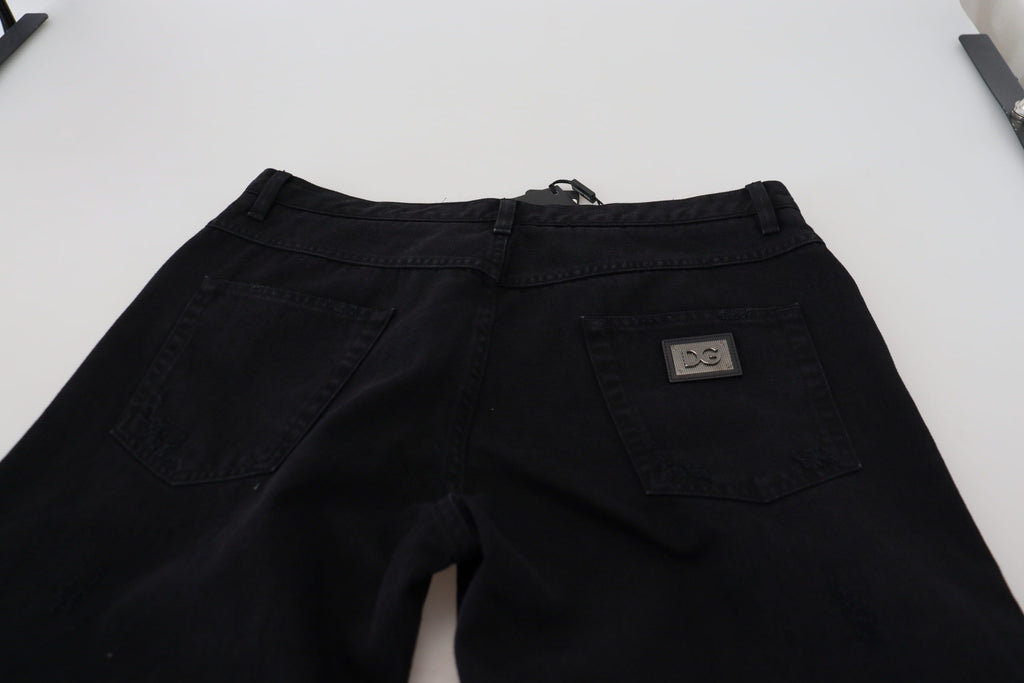 Dolce & Gabbana Black Relaxed Fit Jeans for Men side view