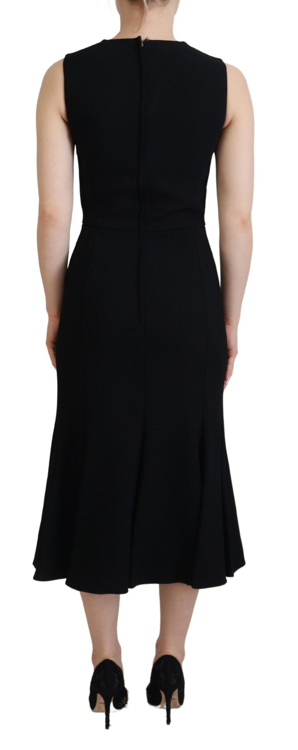 Dolce & Gabbana Black Midi Dress for Women detail view
