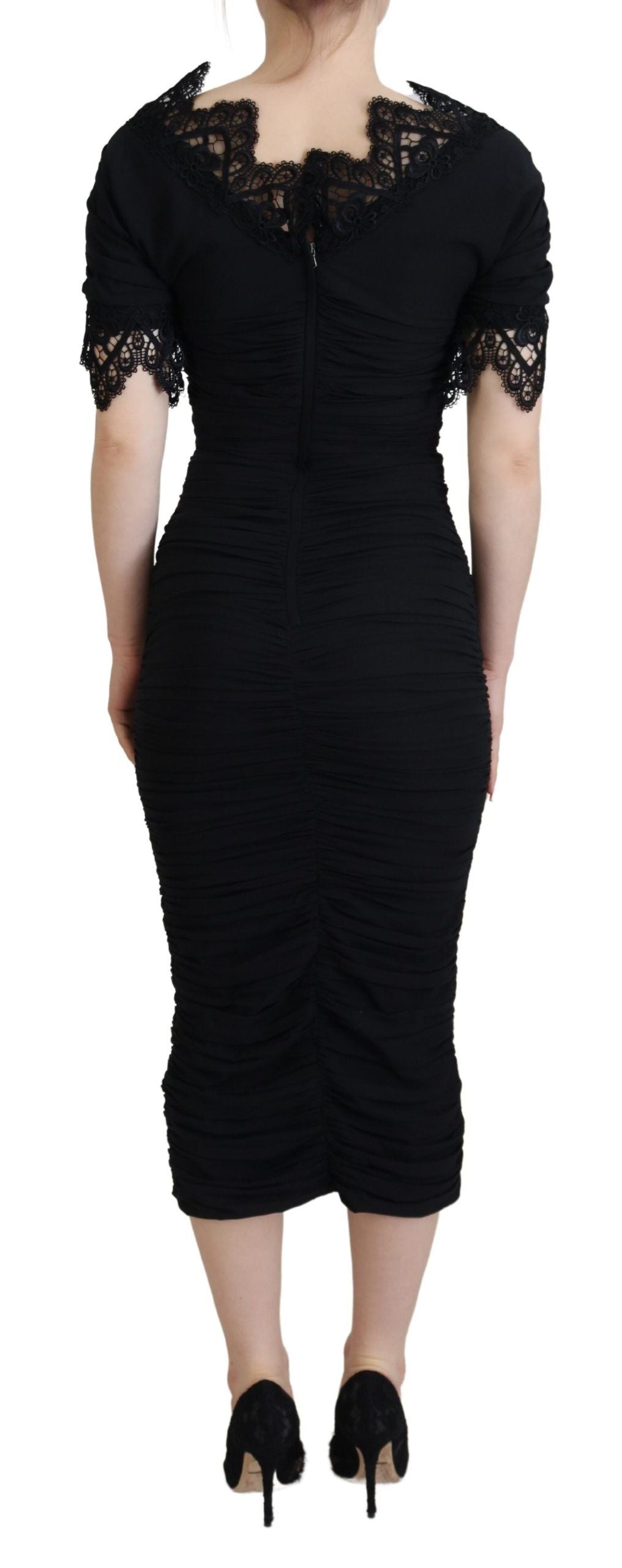 Dolce & Gabbana Black Midi Dress for Women detail view