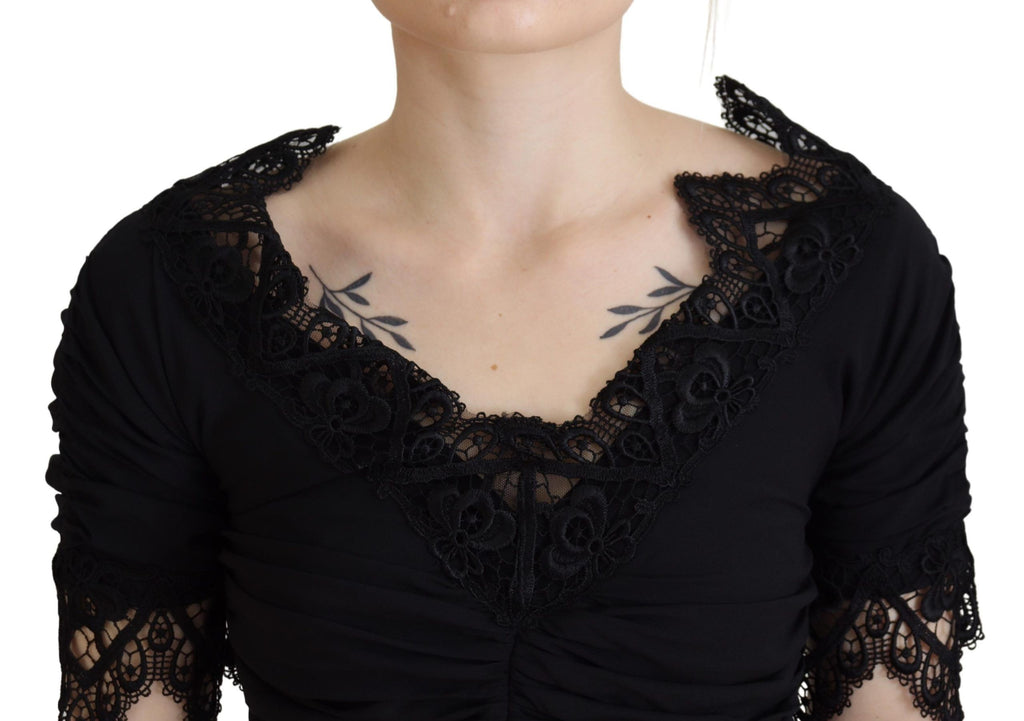 Dolce & Gabbana Black Midi Dress for Women side view