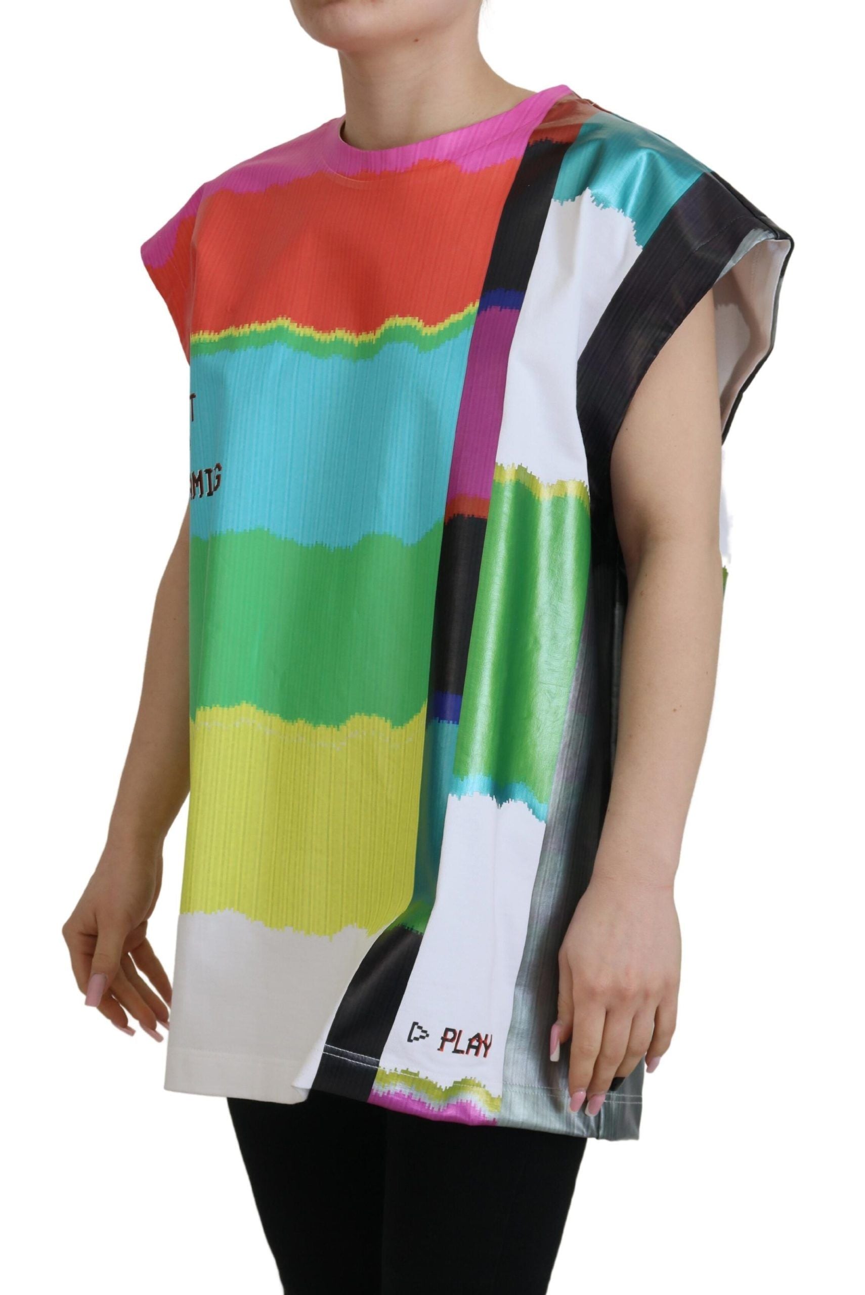 Dolce & Gabbana Multicolor Sleeveless T-Shirt for Women detail view
