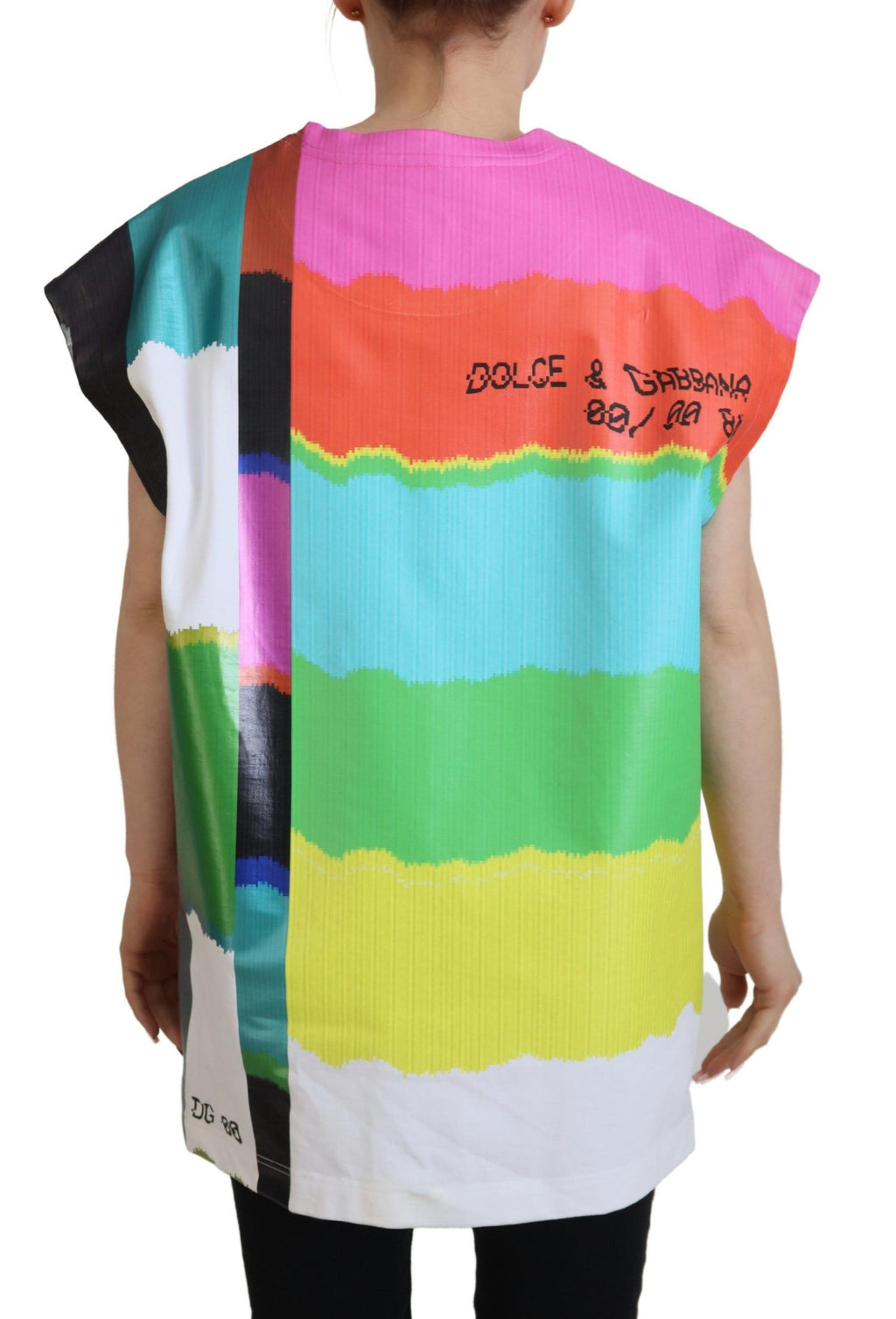 Dolce & Gabbana Multicolor Sleeveless T-Shirt for Women side view